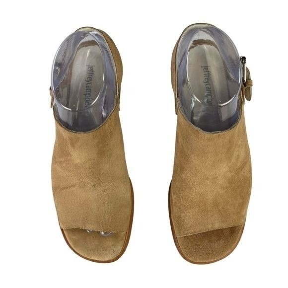 Jeffrey Campbell Sandals Women Size 8 Lincove Stacked Block Heel‎ Suede Open Toe - Picture 4 of 12